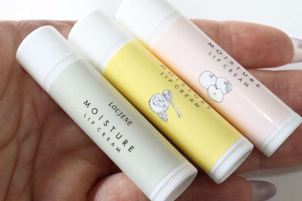 ダイソーのLJ モイスチャー リップクリーム3種のパッケージ