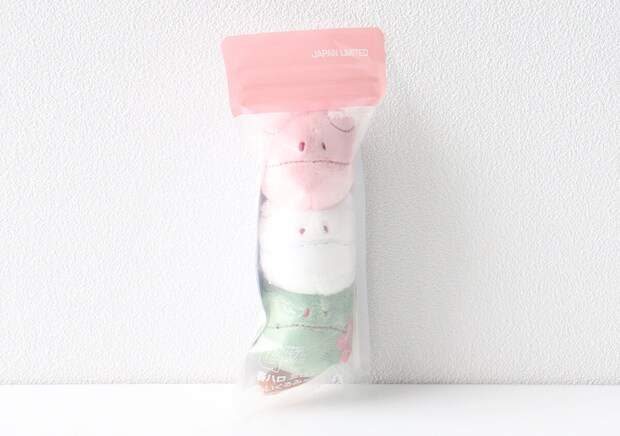 宝島社ムック付録の機動戦士ガンダム春ハロの三色だんごハロ ぬいぐるみチャームBOOK1