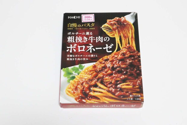 ダイソーのハチ食品のボロネーゼのパッケージ