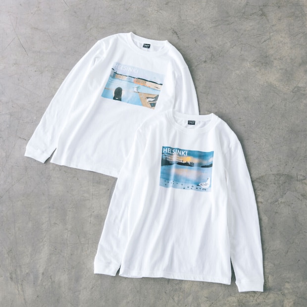 kippis×井上咲楽 トラベルコラボ HELSINKIロングTシャツ　日の出／サウナと街の眺め