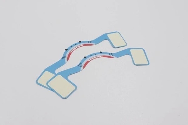 ダイソー　O-B013 ポップアップノートマーク サメ 2枚組