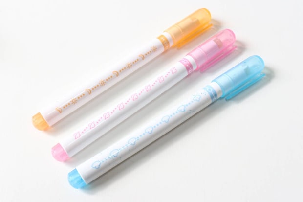 ローラー付カラーペン（雲、宇宙、月と太陽、3本）