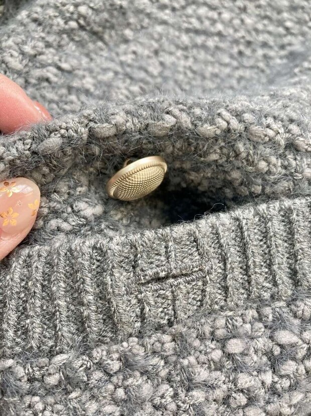 GU　ツイーディーニットカーディガン　着用イメージ