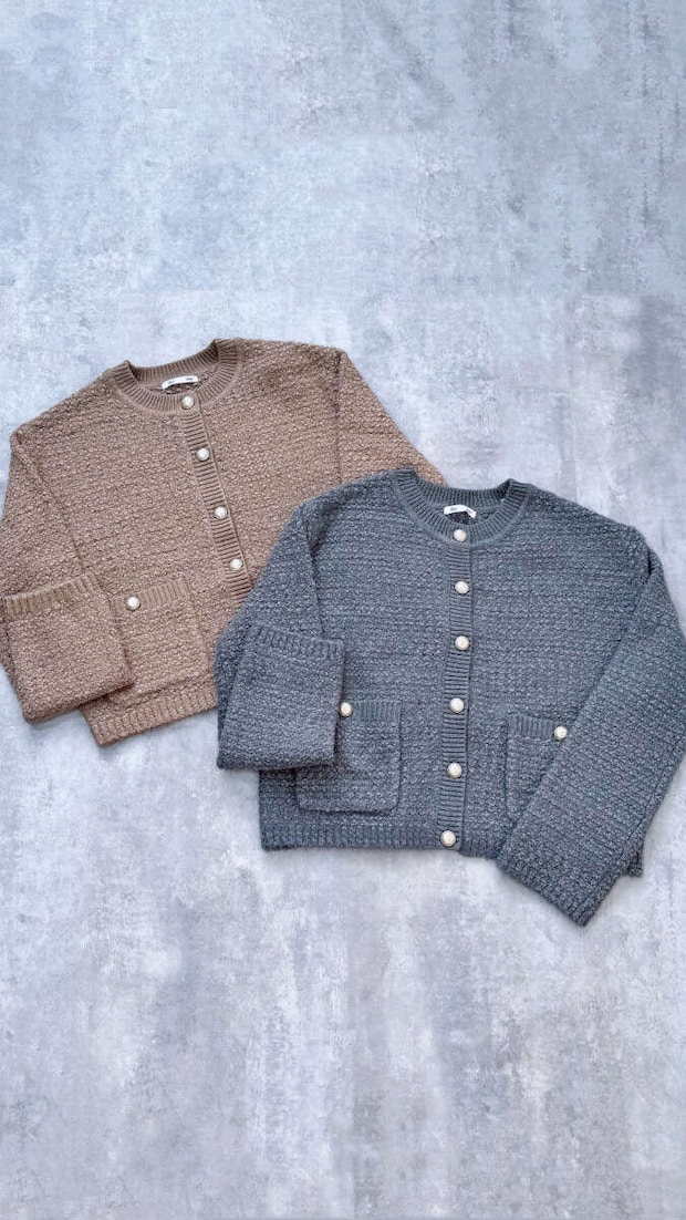 GU　ツイーディーニットカーディガン