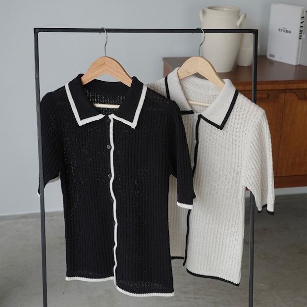 しまむらの襟付きニットカーディガン（mako）