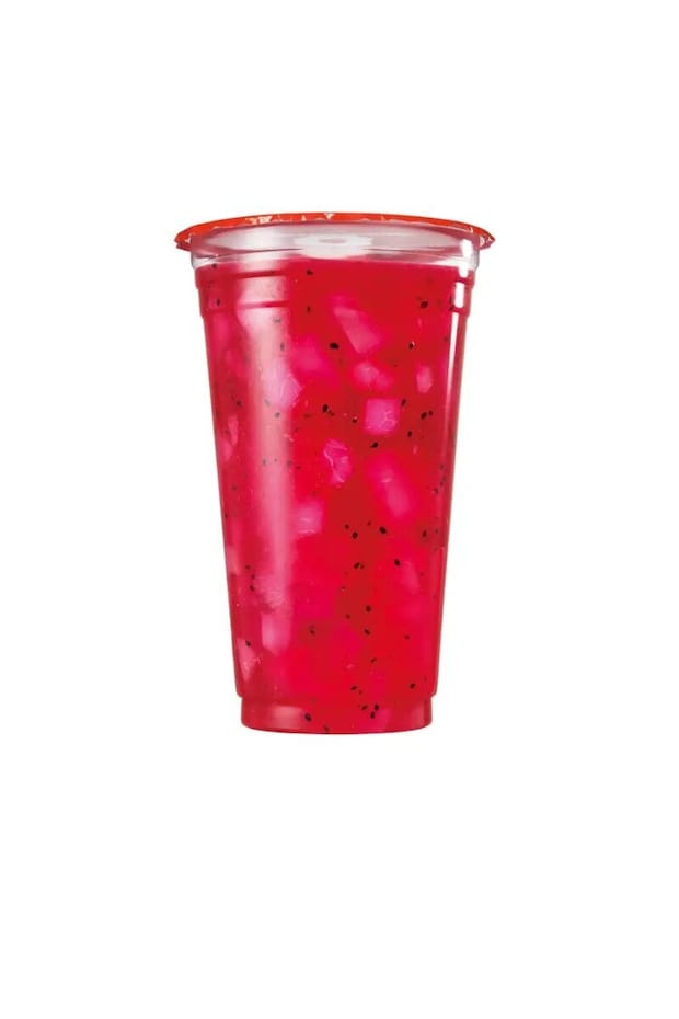 ミスタードーナツのぷにゅんフングイフルーツティ ピーチ＆ドラゴンフルーツのビジュアル