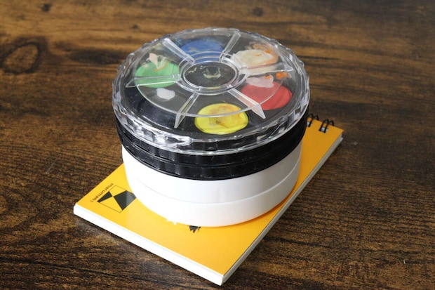 絵の具用溶き皿（5個）　持ち運べる絵の具（12色セット）