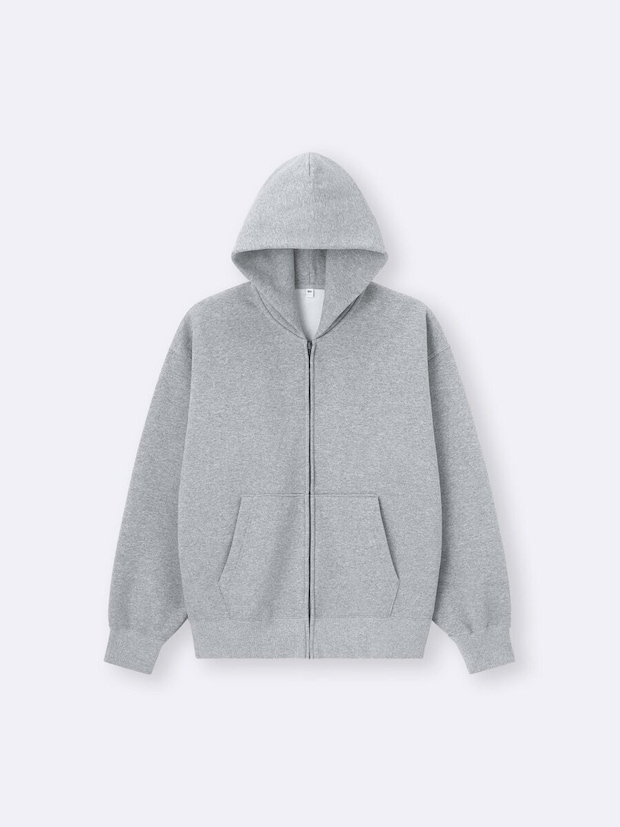 2026gu春値下げ大人女性おすすめ羽織りヘビーウェイトスウェットフルジップパーカ