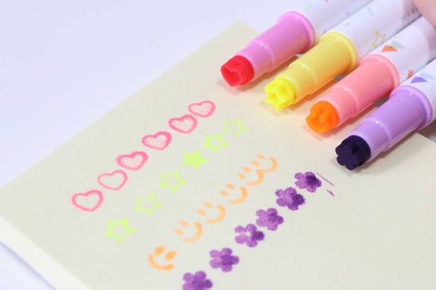 セリア　予定が変わっても消せるスケジュール用マーカースタンプ　デザイン