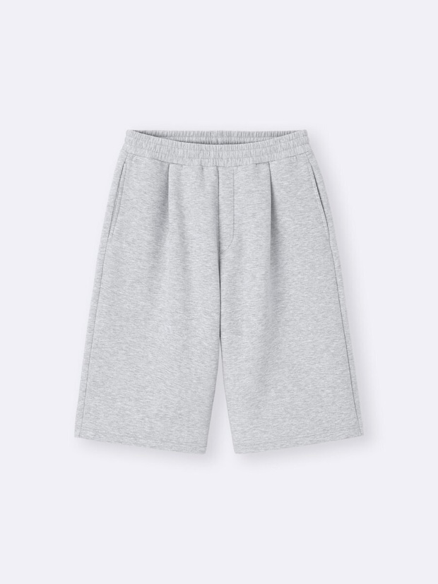 2026gu春大人女性おすすめグレーパフスウェットバギーショーツ