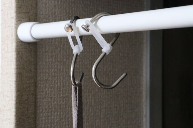 シリコーンストッパー付き　ステンレスS字フック　小　使用例