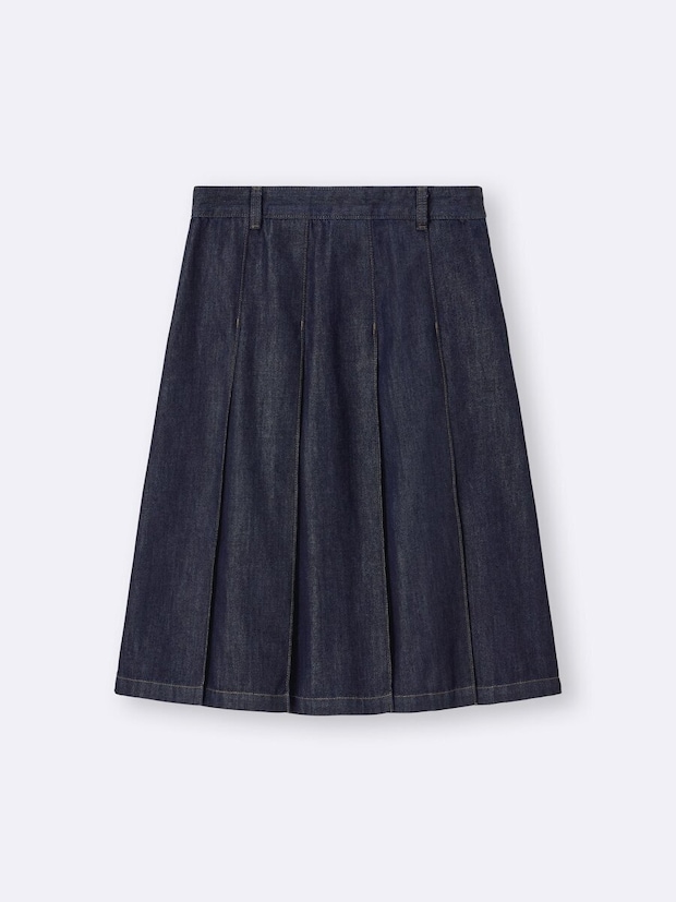 GUのライトデニムプリーツスカート