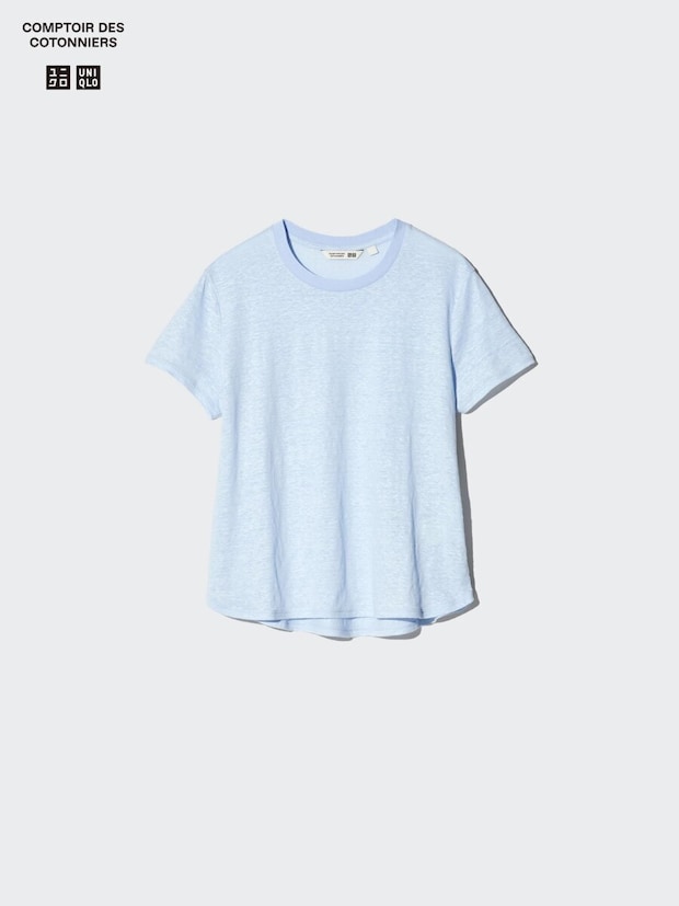 ユニクロのリネンクルーネックT