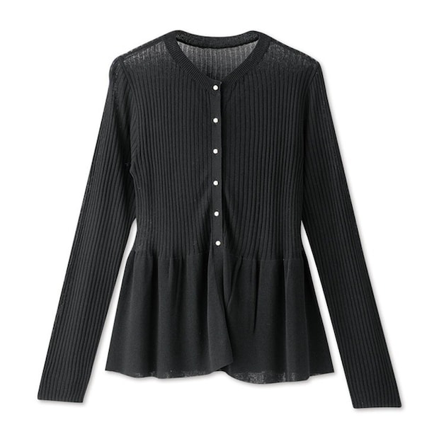 しまむらのペプラムニットカーディガン（MUMU）