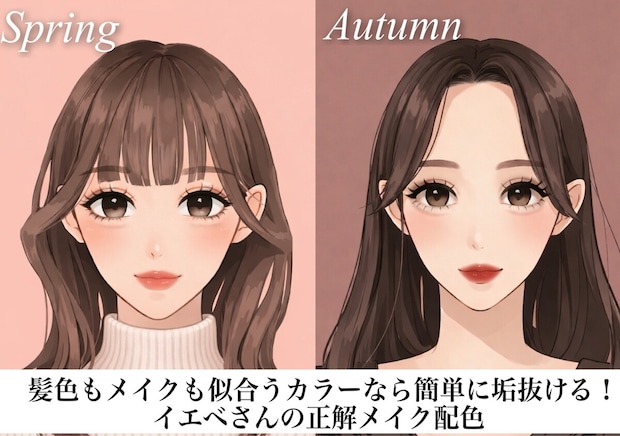 髪色もメイクも似合うカラーにすれば簡単に垢抜ける！イエベさんの正解メイクマニュアル