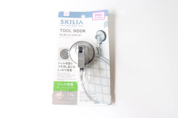 ダイソーのキッチンツールフック ジェル吸盤のパッケージ