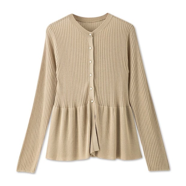 2026春しまむらmumuコラボペプラムカーディガン