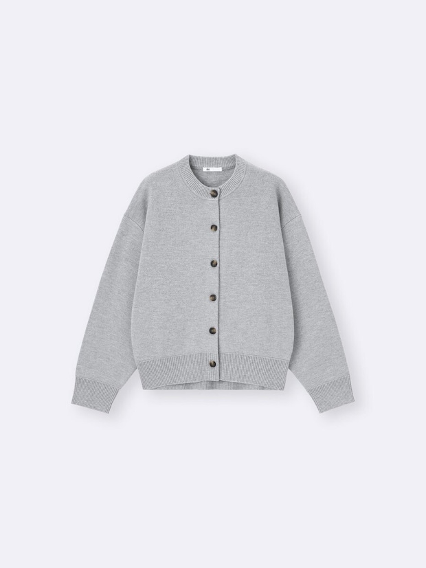 2026gu春大人女性おすすめスウェットライクニットドルマンスリーブカーディガン