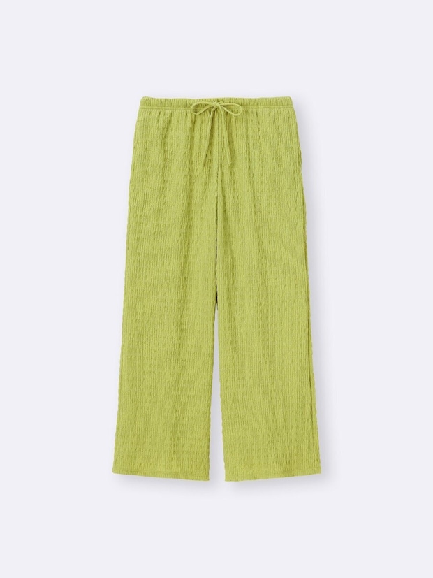 2026gu春夏大人女性おすすめシャーリングアンクルパンツ