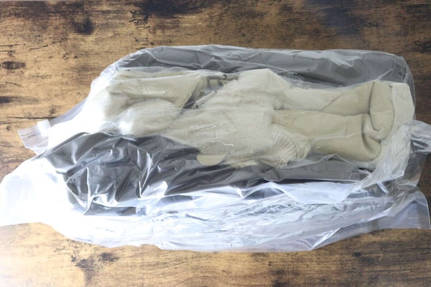 クローゼット棚上用まとめて圧縮袋（逆止弁）　圧縮後