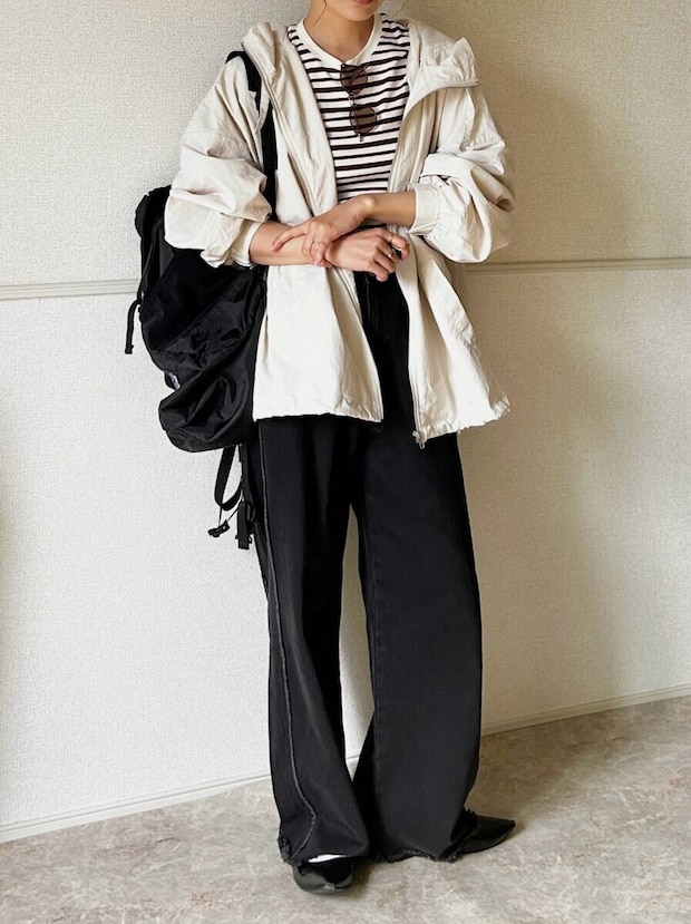 ユニクロミニTのマルチストライプ生地のアップ