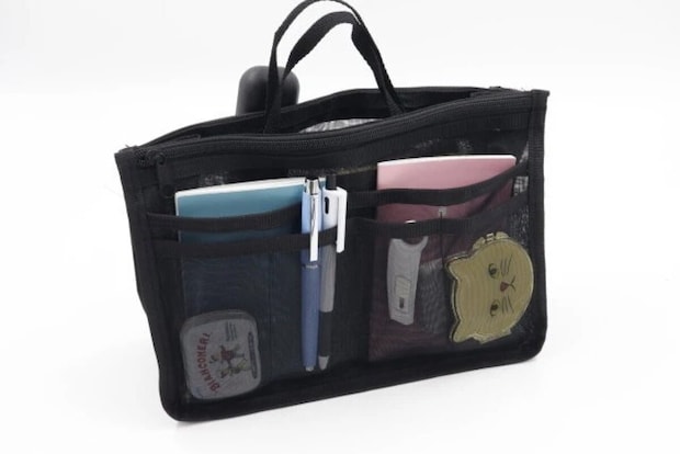 ダイソー バッグインバッグ(A5、メッシュ、ブラック) ダイソー バッグインバッグ(A5、メッシュ、ブラック)