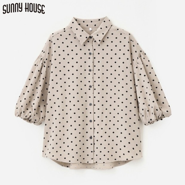 ドット柄ブラウス 2026春しまむらSUNNY HOUSEドット柄ブラウス