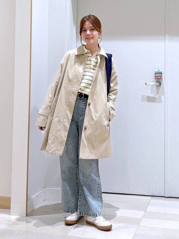 グローバルワーク 防風ステンカラーミドルコート グローバルワークの防風ステンカラーミドルコート