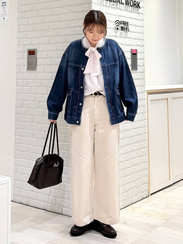 グローバルワーク GOODデニムノーカラージャケット グローバルワークのGOODデニムノーカラージャケット