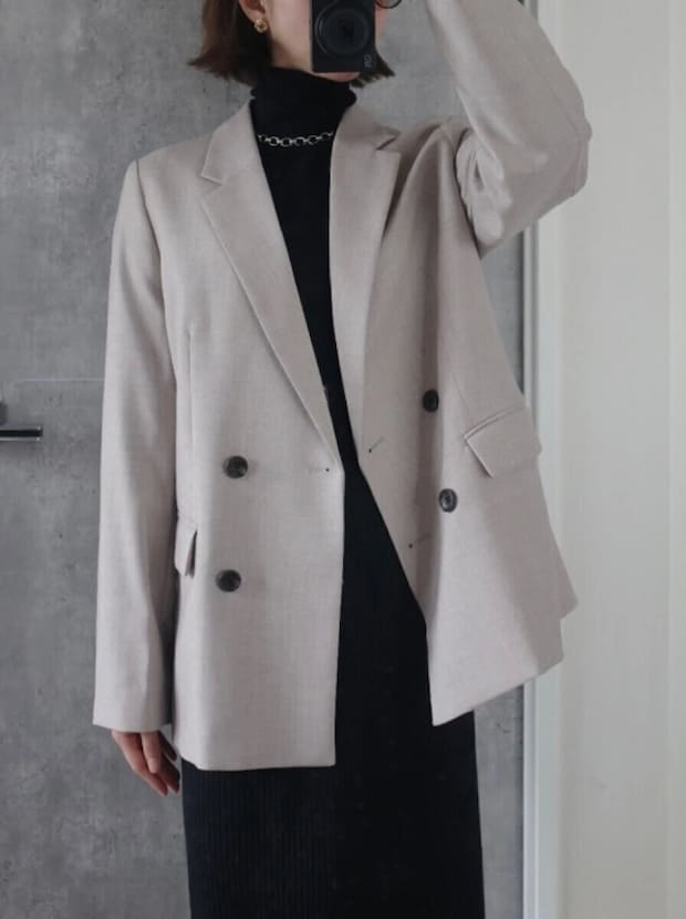 ダブルブレストジャケット guダブルブレストジャケットベージュ