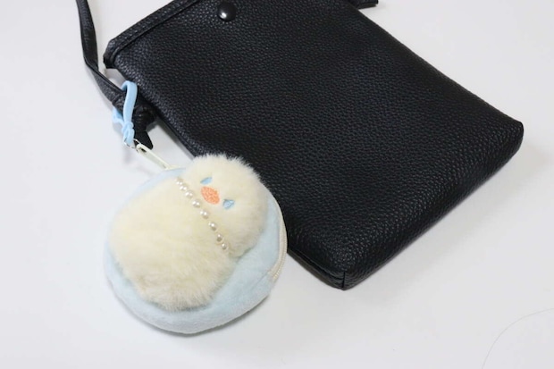 円形ポーチ（ひよこ）　バッグに装着