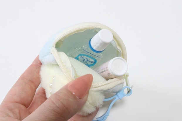 円形ポーチ（ひよこ）　使用例