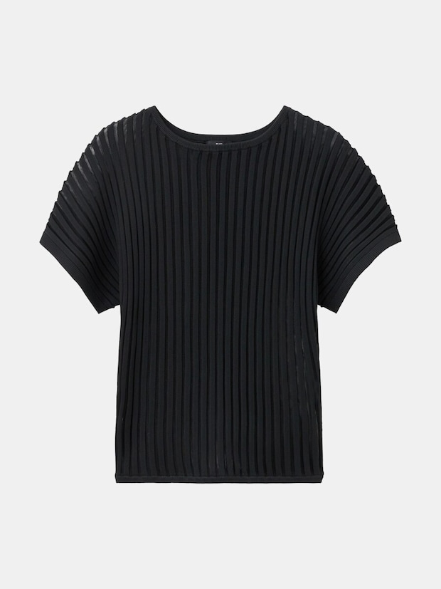 PLSTのホールガーメント（R）シアーコンビセーター