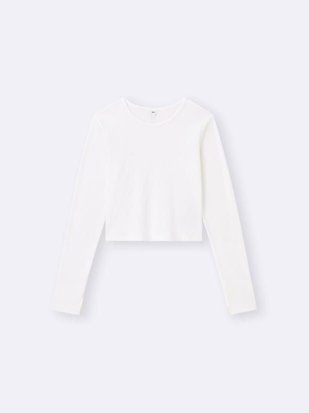 2026春gu大人女性おすすめリブクロップドT