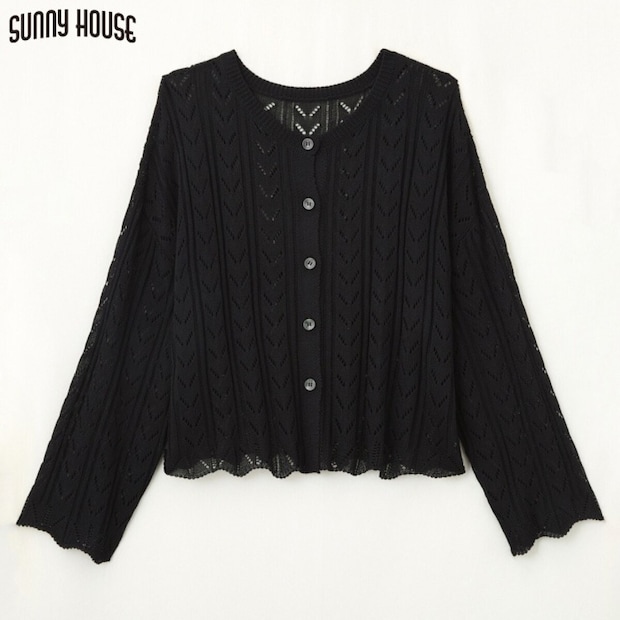 しまむらの透かし編みニットカーディガン（SUNNY HOUSE）