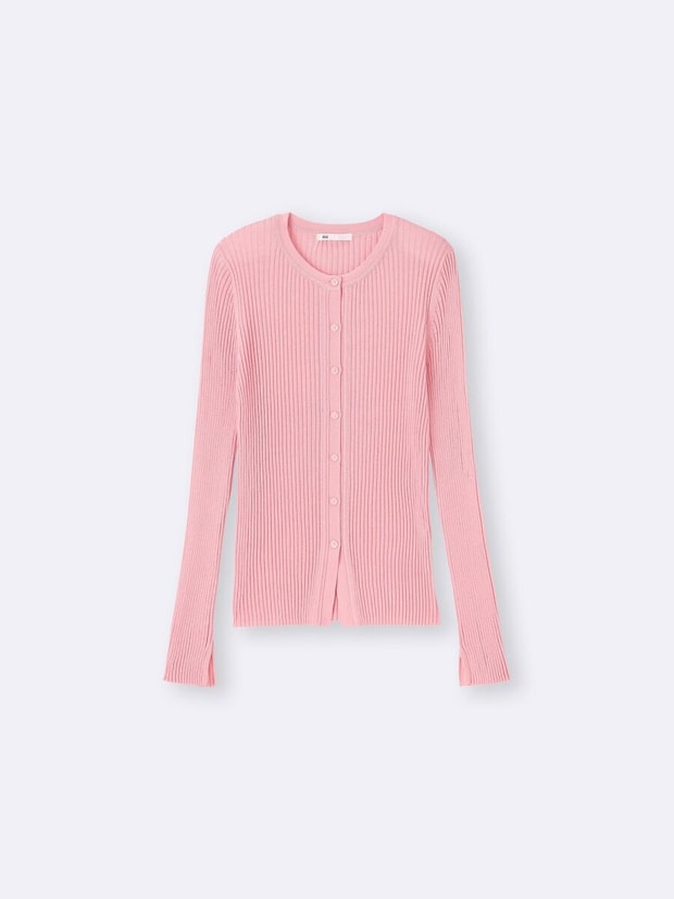 2026春gu大人女性おすすめシアーリブカーディガン