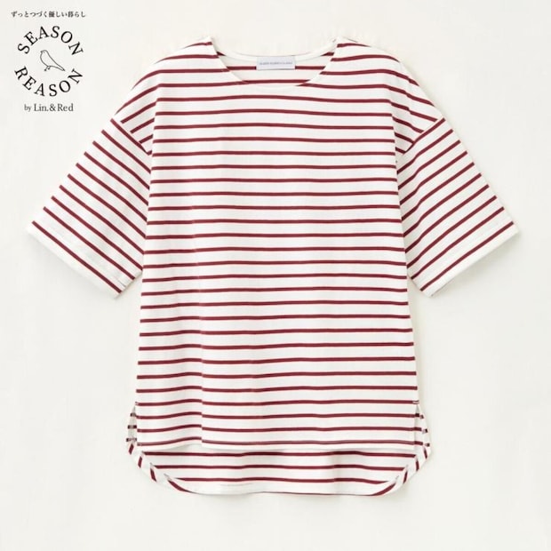 2026春しまむらSEASON REASON赤ボーダーTシャツ