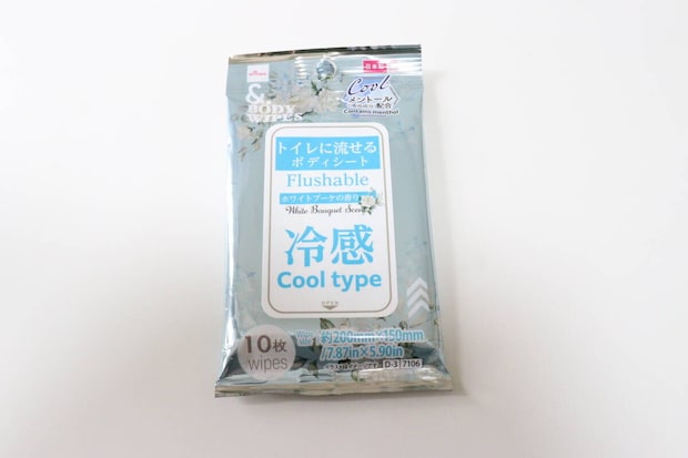 ＆．ボディシート（トイレに流せる、冷感、10枚）　パッケージ
