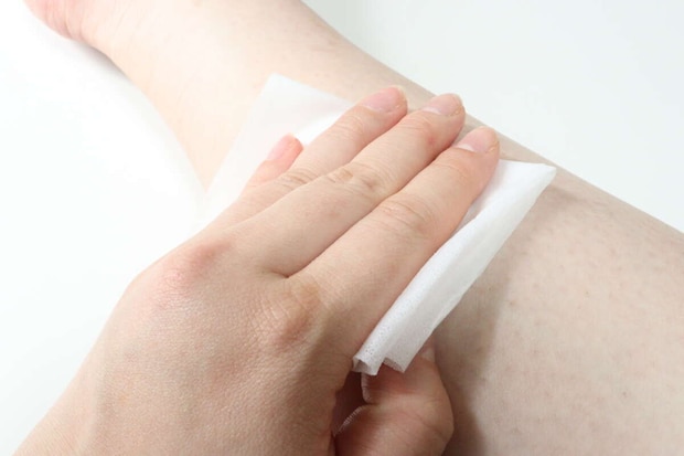 ＆．ボディシート（トイレに流せる、冷感、10枚）　使用例