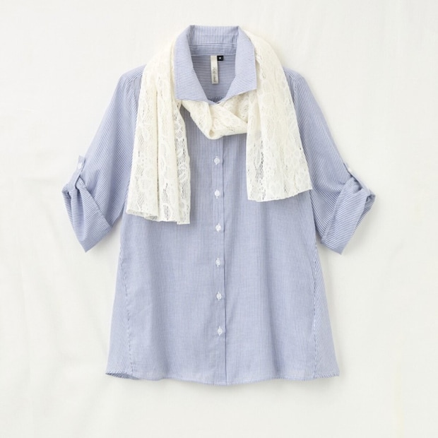 2026しまむら春夏ブルーリラックスブラウス
