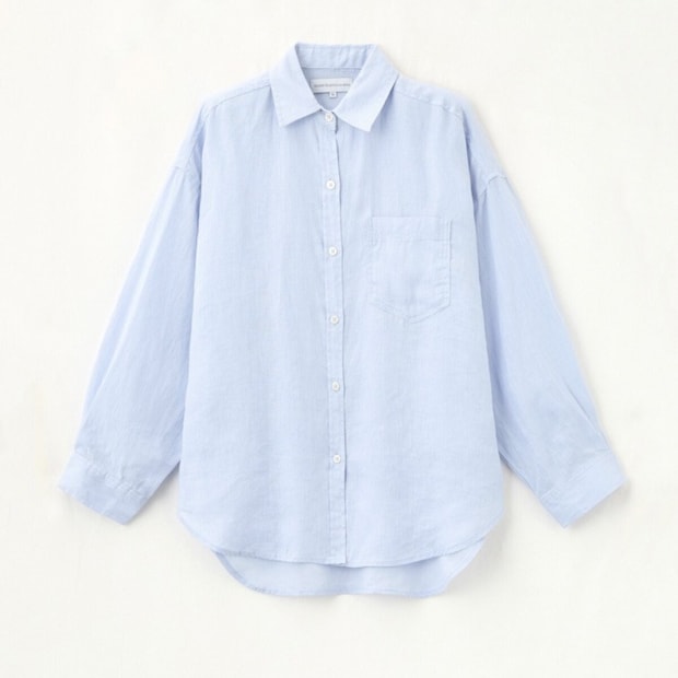 2026しまむら春夏ブルーリネンシャツ