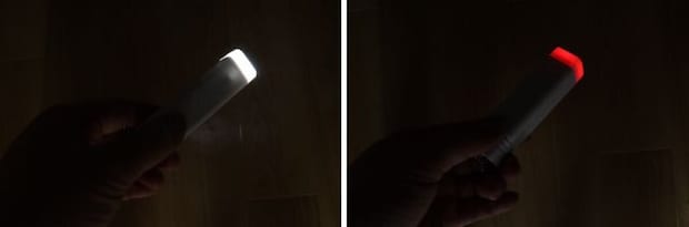 ダイソーの防犯ブザーのライトの白点灯と赤点灯