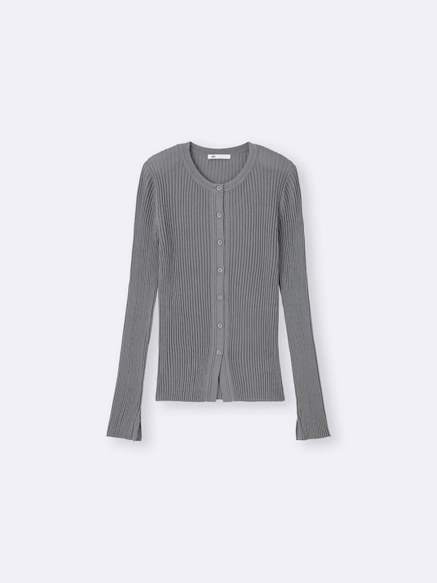 GUのシアーリブカーディガン