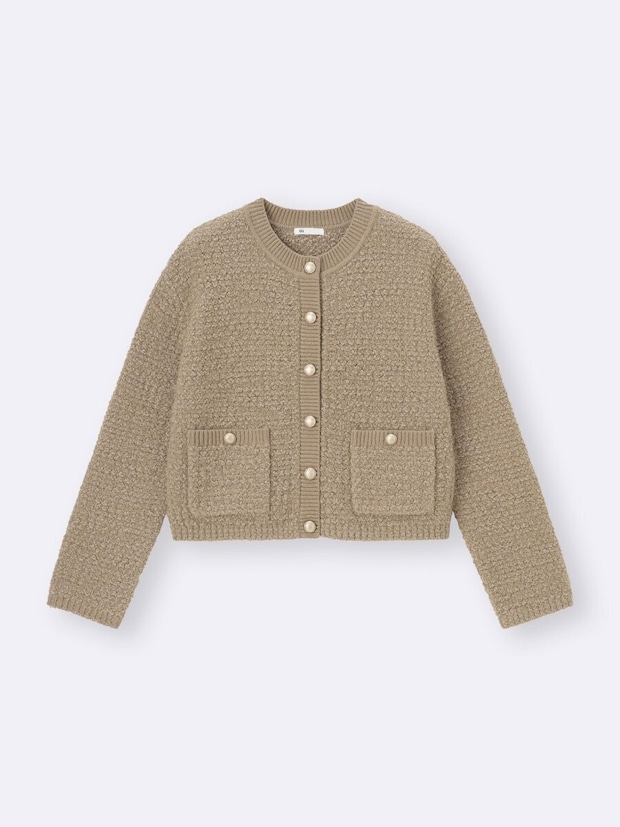 GUのツイーディーニットカーディガン