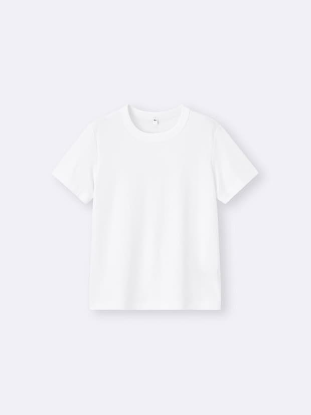 GUのコットンスムースクルーネックT