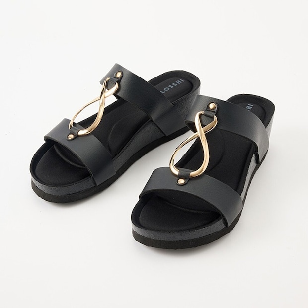 しまむらのメタルパーツサンダル（FIBER DRY）