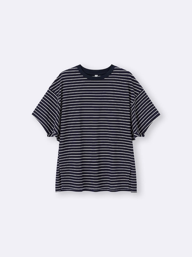GUのドルマンスリーブボーダーT