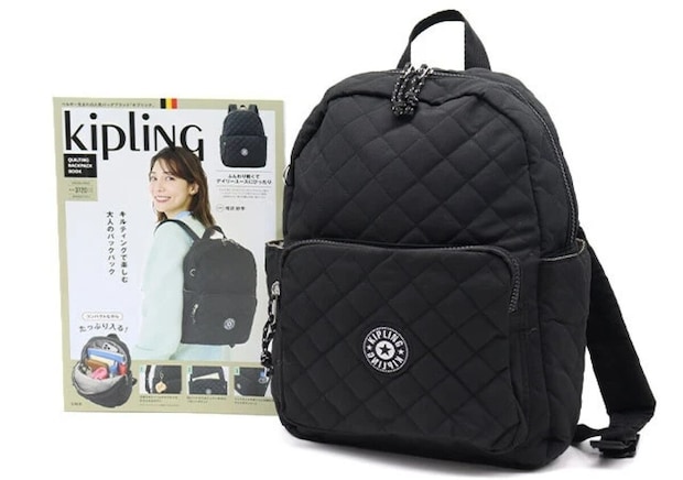 KiplingQUILTING BACKPACKムック本誌とキルティングの黒リュック