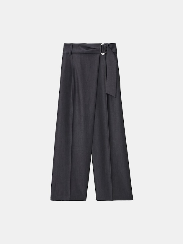 PLSTのシャンブレーラップパンツ