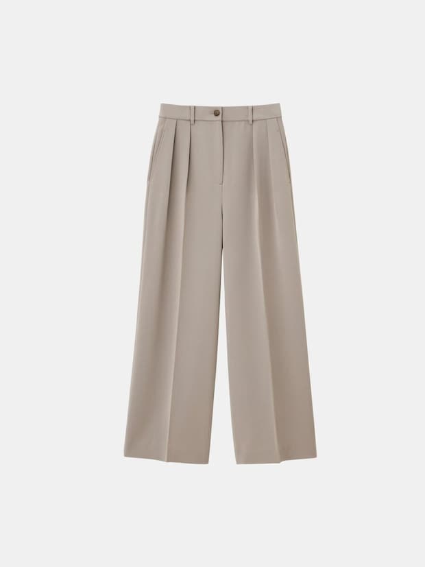 PLSTのトリアセブレンド2タックワイドパンツ